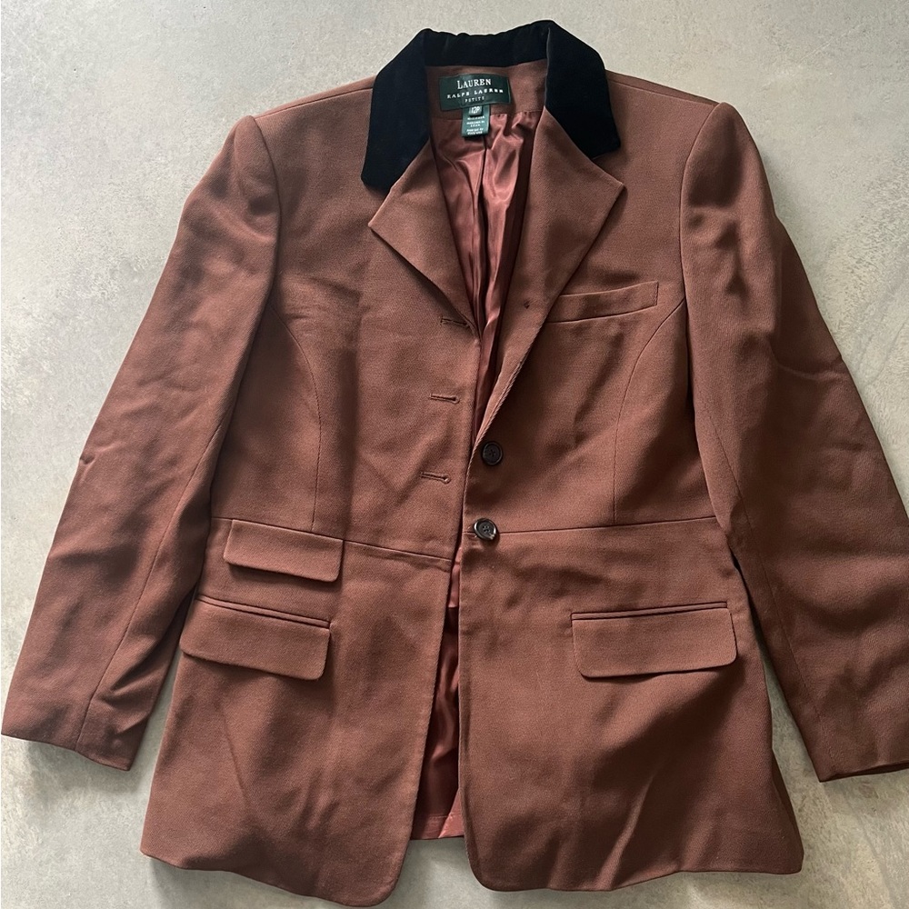 Lauren Ralph Lauren blazer in chocolate brown women’s size 12 Petite